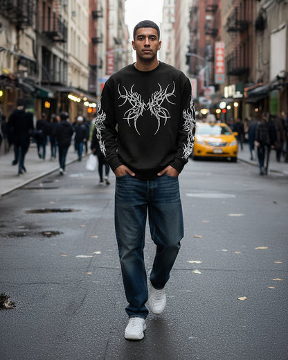 Oversized Gothic Tribal Long Sleeve Sweatshirt 💀