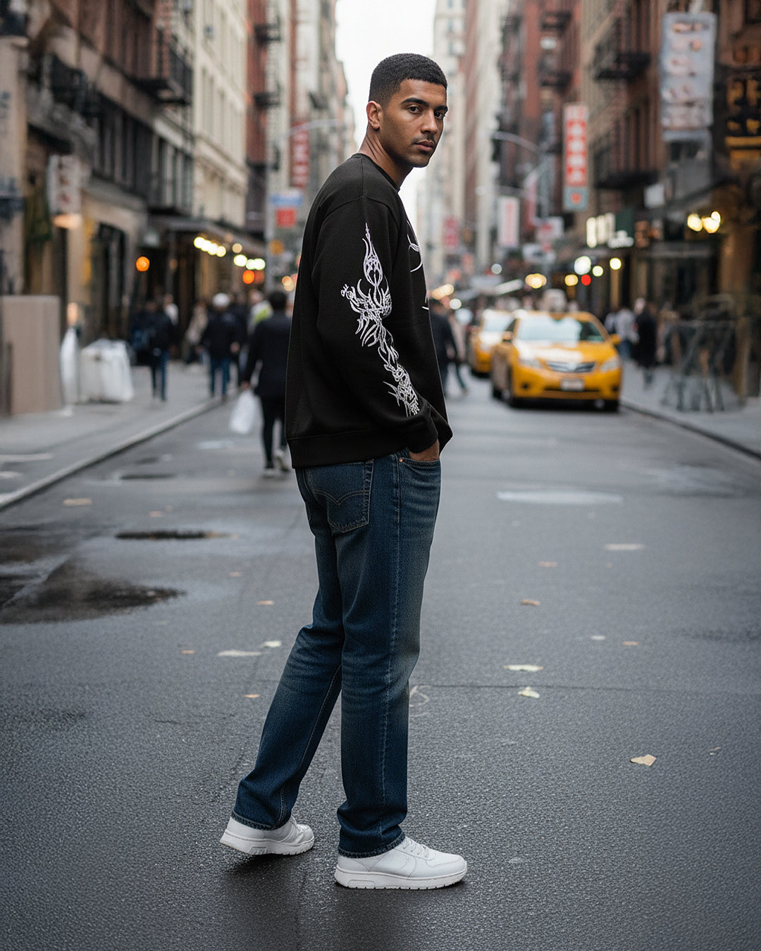 Oversized Gothic Tribal Long Sleeve Sweatshirt 💀