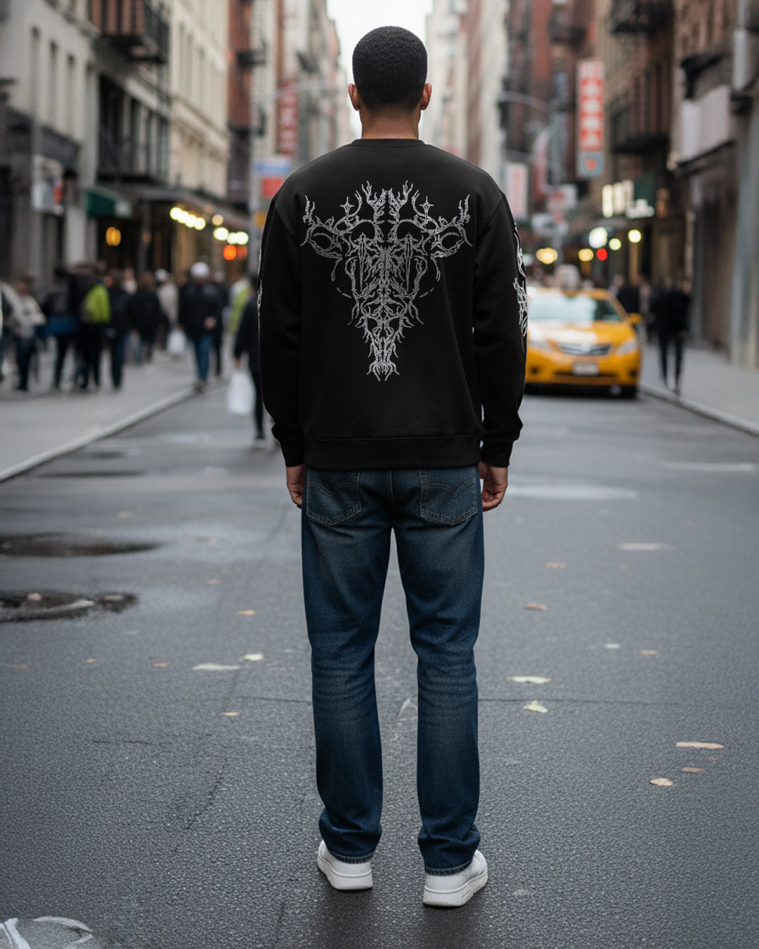 Oversized Gothic Tribal Long Sleeve Sweatshirt 💀